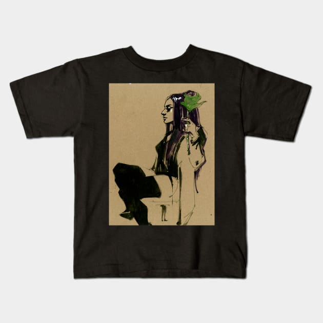 Sassy Frass Live Sketch Kids T-Shirt by A.E. Kieren Illustration